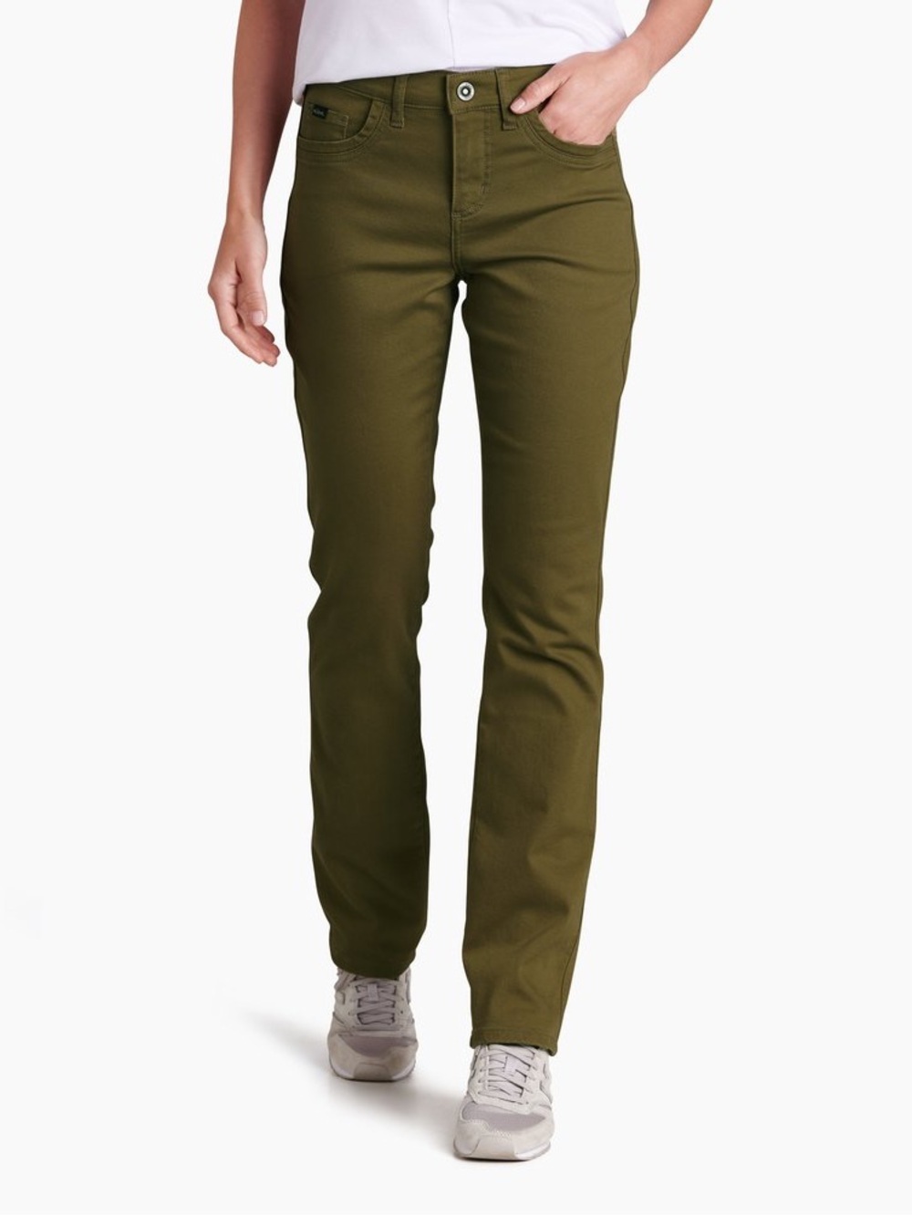 Kuhl Women's Kontour Straight Pants Olive Green Cotton Blend Size 6 Regular